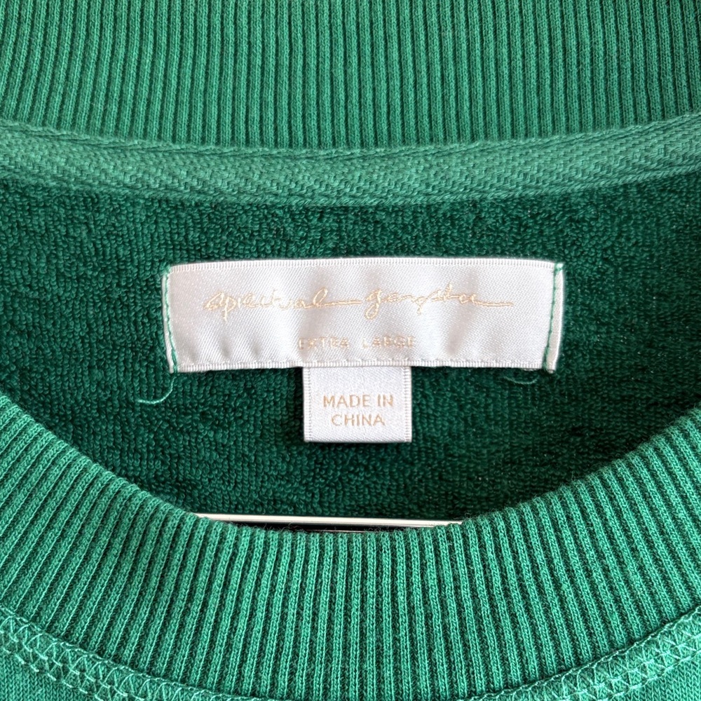 Spiritual Gangster Emerald Green Crew Neck Embroidered Sweatshirt - Picture 2 of 4